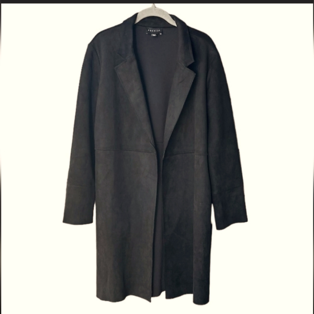 Premise faux suede leather coat - size small